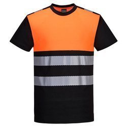 T-shirt Ostrzegawczy PW3 Klasy 1 Czarnyopomarańczowy