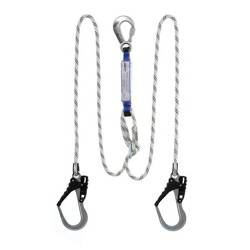 Lonża/Amortyzator bezpieczeństwa z podwójną regulowaną linką i zatrzaśnikami 1x AZ003, 2xAZ029 dł. 1,8 m