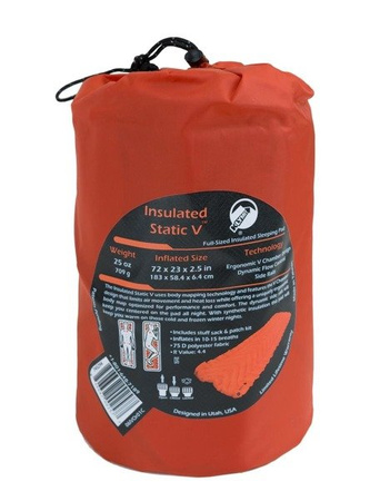 Insulated Static V Mata Dmuchana Pomarańczowa