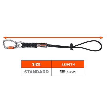 Elastyczna Smycz Na Narzędzia Squids 3714 Elastic Tool Tail Lanyard - Carabiner & Cinch Loop - 10lbs / 4.5kg (3-pack)