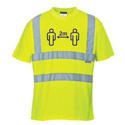 T-shirt Ostrzegawczy Dystansowy Yellow