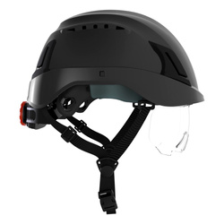 Industrial Ventilated Safety Helmet With Retractable Visor - White, Rotary Suspension ATRA 50V (white)