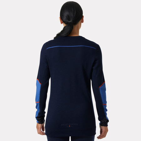 Koszulka termoaktywna W Hh Lifa Merino Crewneck 595 Navy/Stone Blue