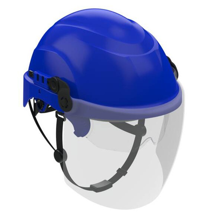 Kask Przemysłowy ATRA 20S Elektroizolacyjny With Wizjerką I Osłoną Blue