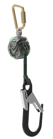 V-TEC Mini Pfl, 1,8 M, Strap, Pojedyncza Dźwignia, Steel Carabiner Skręcany (górny), Hak Aluminiowy Do Rusztowań (dolny)