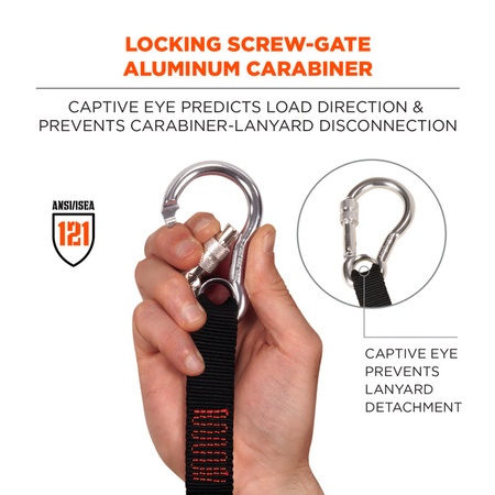 Squids 3105 Tool Lanyard - Carabiner + Loop - 15lbs 