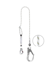 Lonża/Amortyzator bezpieczeństwa BM/LB100 z linką regulowaną i zatrzaśnikami AZ003, AZ023 dł. 2m