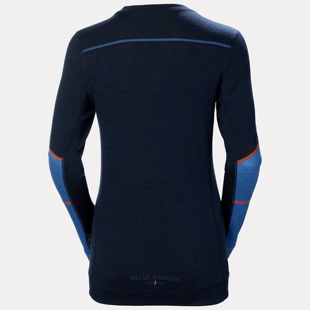 Koszulka termoaktywna W Hh Lifa Merino Crewneck 595 Navy/Stone Blue