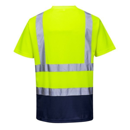 T-shirt Ostrzegawczy Dwukolorowy Zolty/granatowy S378