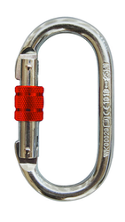 Karabinek stalowy zakręcany owalny CS20