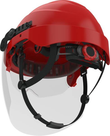 Kask Przemysłowy ATRA 20S Elektroizolacyjny With Wizjerką I Osłoną Red