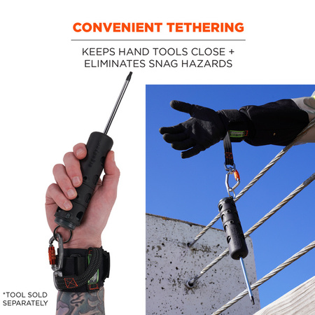 Smysz Na Nadgarstek Squids 3122 Pull-on Wrist Tool Lanyard - Carabiner Anchor - 5lbs / 2.3kg