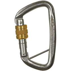 Carabiner D-shape Stainless Steel SG (screw Gate) CT