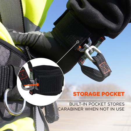 Smysz Na Nadgarstek Squids 3122 Pull-on Wrist Tool Lanyard - Carabiner Anchor - 5lbs / 2.3kg