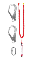 Amortyzator bezp. z podwójną linką elastyczną i zatrzaśnikami AZ011, AZ023, AZ023