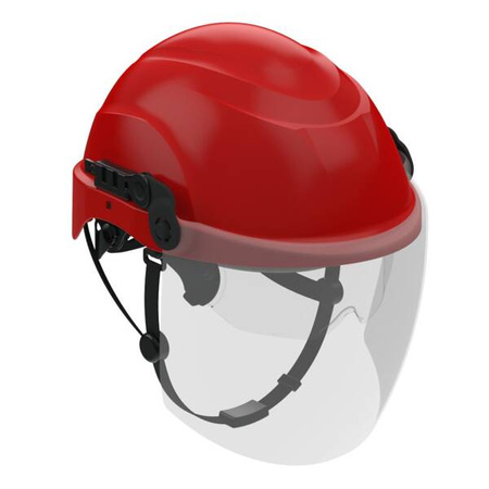 Kask Przemysłowy ATRA 20S Elektroizolacyjny With Wizjerką I Osłoną Red