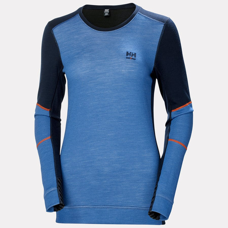 Koszulka termoaktywna W Hh Lifa Merino Crewneck 595 Navy/Stone Blue