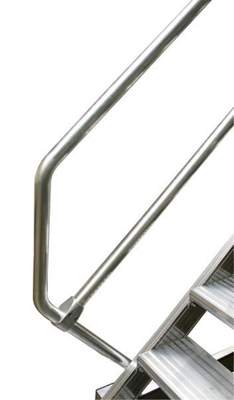 Schody Jezdne With Podestem (aluminiowe), Szerokość Stopni 600 Mm, Kąt Nachylenia 45° Stabilo