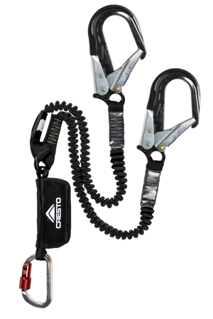 Lonża bezpieczeństwa Fusion Twin-Flex 1.8m, Fall Arrest Lanyard 1602 - ANSI/EN Black hook