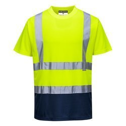 T-shirt Ostrzegawczy Dwukolorowy Zolty/granatowy S378