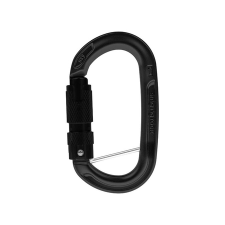 Karabinek owalny z pinem OXY BC Triple lock (czarny)
