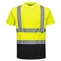 T-shirt Ostrzegawczy Dwukolorowy Zolty/black S378