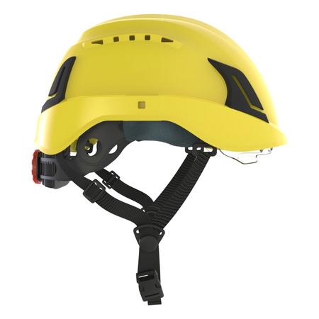 Industrial Ventilated Safety Helmet With Retractable Visor - White, Rotary Suspension ATRA 50V (yellow)