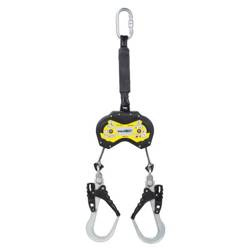 Podwójne urządzenie samohamowne DWR 040S taśma dł. 2 m z możliwością wchodzenia powyżej urządzenia 2 x AZ 029