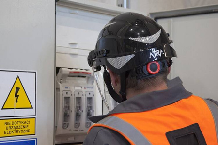 Kask Przemysłowy ATRA 20S Elektroizolacyjny With Wizjerką I Osłoną Orange