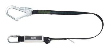 Lanyard With Amortyzatorem , Strap, Pojedyncza, Stała Length 1,5 M, Steel Screw Lock Karabińczyk, Stalwy Hak Do Rusztowania