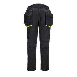 Spodnie robocze softshelowe DX4 z odpinanymi kieszeniami kaburowymi Czarne