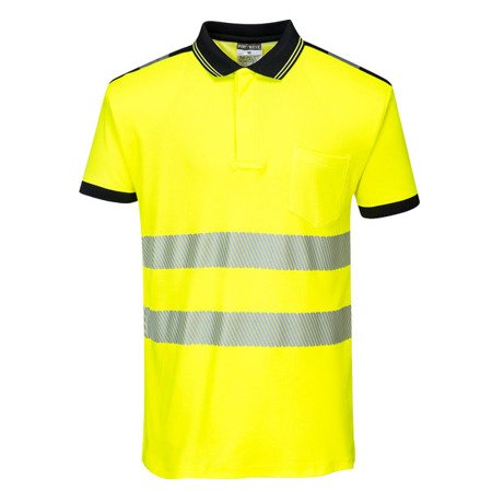 Koszulka Polo ostrzegawcza PW3 Żółty/Czarny T180 