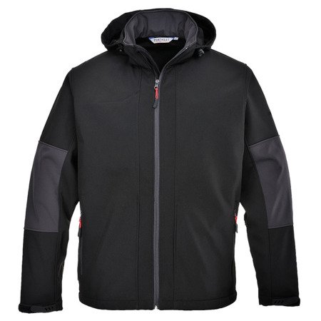 Softshell z kapturem (3L). Czarny